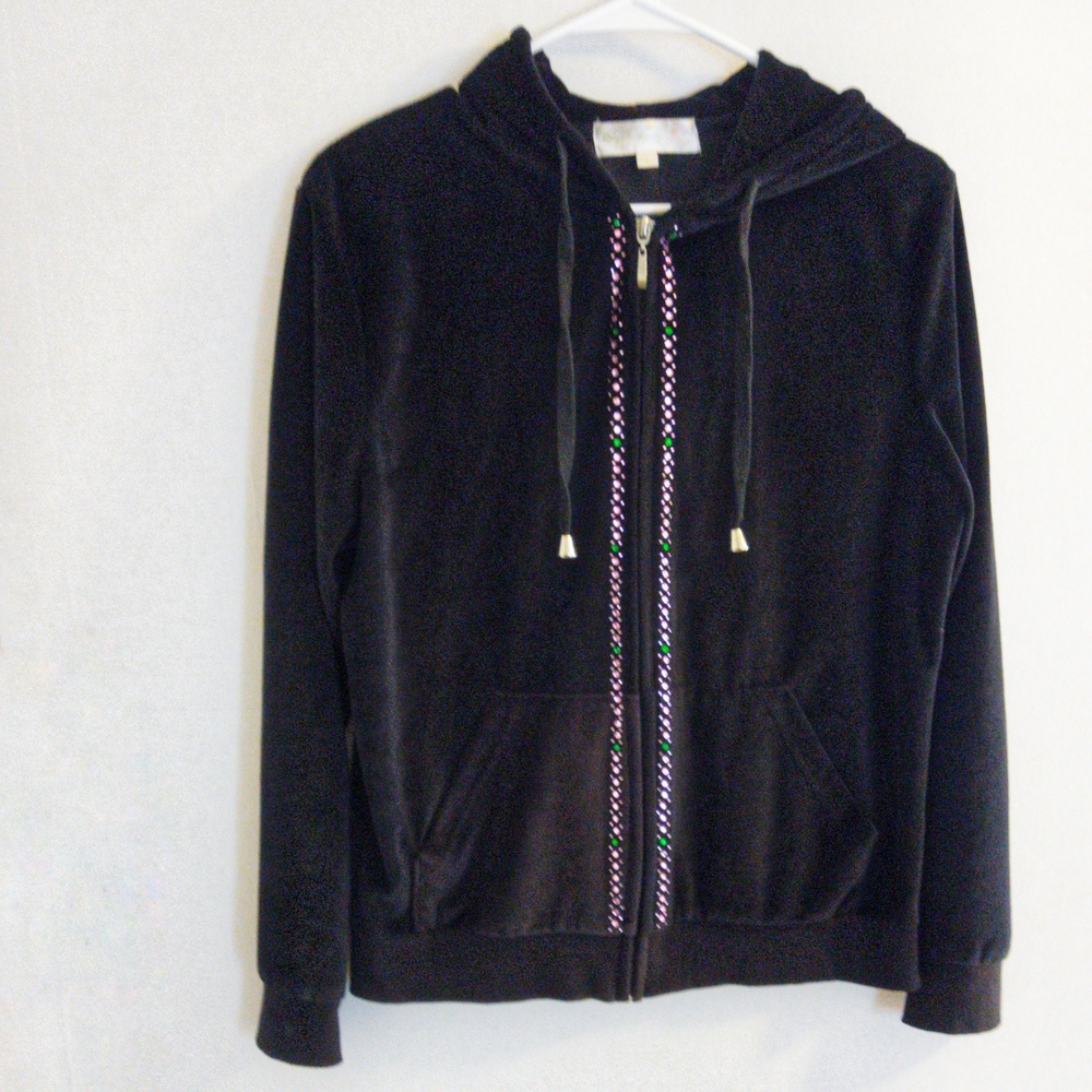 Stylish Black Hoodie with Colorful Accents